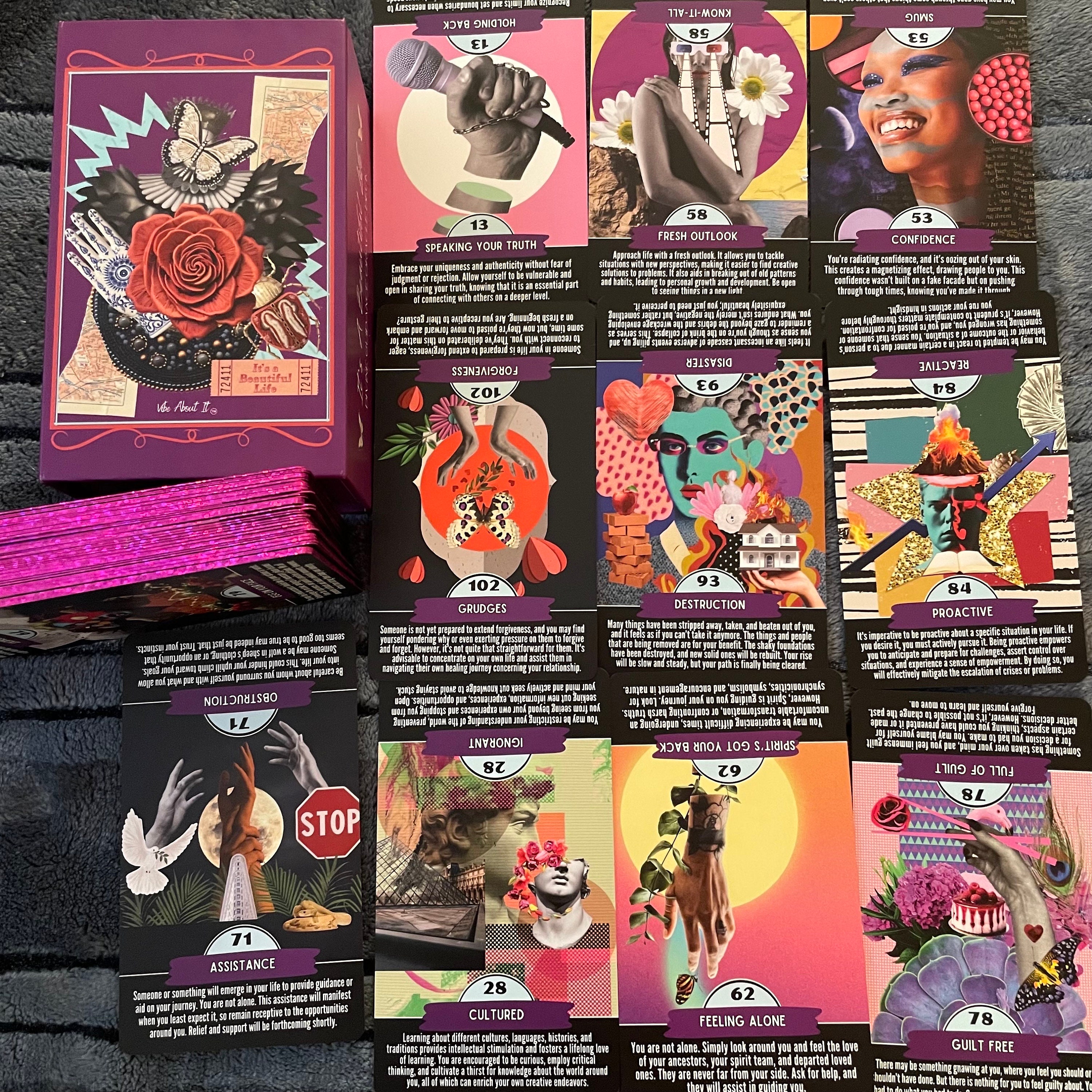 It's A Beautiful Life Oracle Deck (110 Cards) for Divine Spiritual Guidance Higher Self Purpose Upright & Reversal Messages