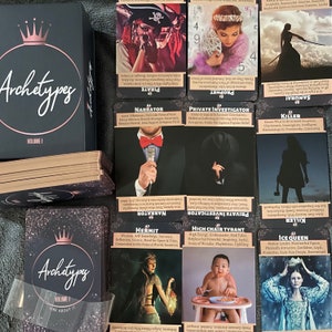 AKTUALISIERT 100 Karten Archetypen Deck für Persönlichkeits Lesungen, Diving Deep & Psychologische, Beziehung, Liebe, Karriere Lesungen mit Box