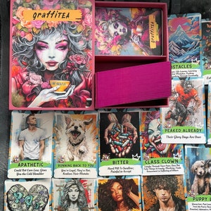 STOCK LIMITÉ RESTANT À 220 cartes Gossip Tea Deck GraffiTEA Volume 1 pour karmique, flamme jumelle, amour, amitié, lectures de vie
