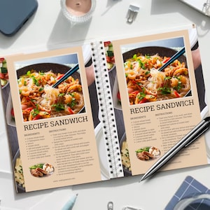 Digital Recipe Book Template: Minimalist Food Planner Journal