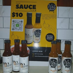 Quality DNA Sauces and spicy less ingredient BBQ Sauce goes on everything adding a unique sweetness, Flavorful Sauce, Homemade Sauce.