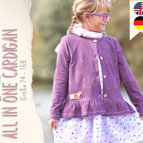 Schnittmuster Cardigan für Mädchen | Girls | sewing pattern | Kids | Jacket | Jacke | Ba.binaa Patterns