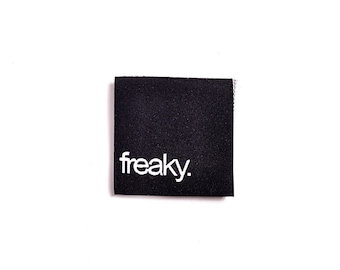 1 web label "Freaky" / weaving etiquette / patch / patch / sewing