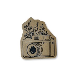 1 etiqueta de piel sintética "Cámara de fotos" / Fotografía / Parche / Etiqueta / Costura / Scrapbooking / Manualidades / Parche / Aplicación