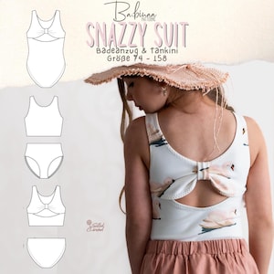 Girls Swimsuit Sewing Pattern PDF, Bikini & Tankini Pattern, Kids Swimwear Sewing Pattern, One Piece Swimsuit, Instant Download