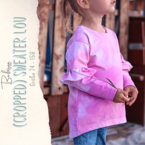 Sweater Lou / Cropped, PDF sewing pattern, girls, sewing instructions, sewing pattern, sewing instruction, kid, girl, boy, ruffle