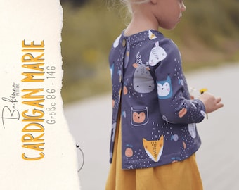 Marie, Cardigan and PDF Sewing Pattern, Dress, Girl, Child, Sewing Instructions, Sewing Pattern, Sewing Instruction, Kid, Girl