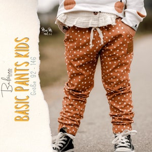 Pantaloni Basic per bambini, modello di cucito PDF, pantaloni della tuta, ragazza, ragazzo, bambino, istruzioni di cucito, modello di cucito, istruzioni di cucito, bambino, ragazza