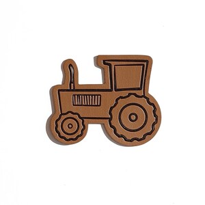 1 Kunstlederlabel "Traktor" / Aufnäher / Patch / Kleidungsetiketten / Textiletiketten / Label aus Kunstleder / aufnähen