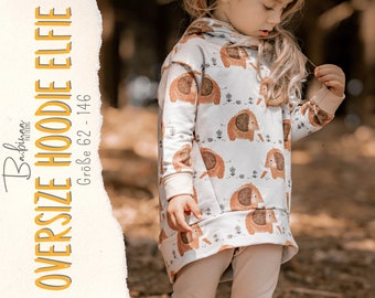 Oversize Hoodie, PDF sewing pattern, sweater, girl, boy, child, sewing instructions, sewing pattern, sewing instructions, kid, girl