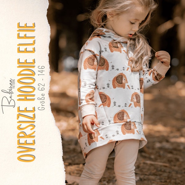 Oversize Hoodie, PDF Schnittmuster, Sweater, Mädchen, Junge,  Kind, Nähanleitung, Sewing Pattern, Sewing Instruction, Kid, Girl
