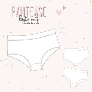 Pantease – PDF Schnittmuster für Mädchen Unterhose / Hipster Pants, Shorts / Sewing Pattern for Girls Briefs & Underwear / Nähen / Sewing