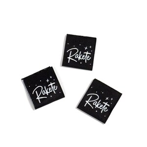 1 woven label rocket / label / woven label / textile label / appliqué / patch