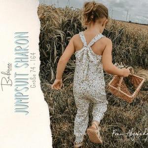 Kids Jumpsuit Sewing Pattern PDF | Jumpsuit Sharon for Girls | Jersey Romper and Overall Pattern | Sizes 9M-14Y | A4 and A0 Projector