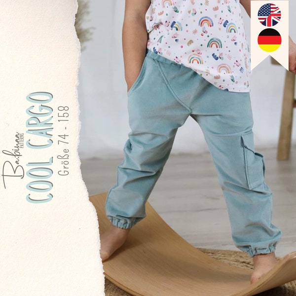 Cool Cargo / PDF sewing pattern, cargo pants, girl, boy, child, sewing instructions, sewing pattern, sewing instructions, kid, girl, PDF pattern