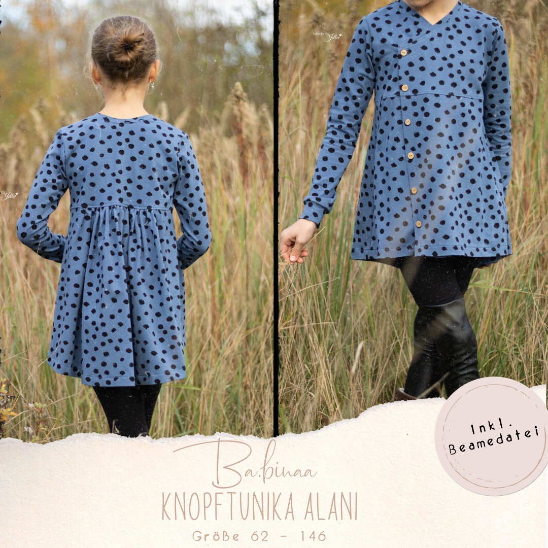 Girl Sewing Instructions PDF Pattern Sewing Pattern Tunic Alani Girl Sewing Instruction Tunic Dress Kid Child
