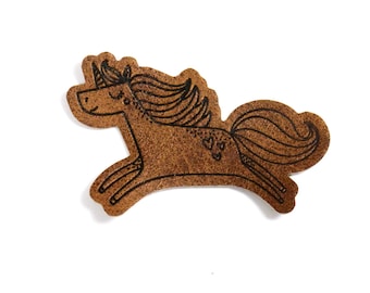 1 Kunstlederlabel "Einhorn" / Aufnäher / Patch / Kleidungsetiketten / Textiletiketten / Label aus Kunstleder / aufnähen