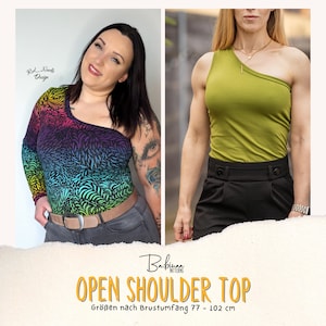 Open Shoulder Top Pattern | One Shoulder Top Women&#39;s Sewing Pattern | DIY Women&#39;s Top Sewing | Sewing Instructions for Off-the-Shoulder Top