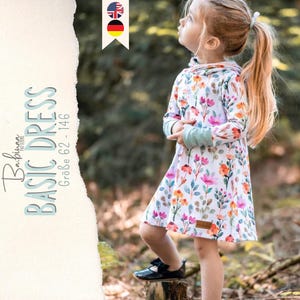 Basic Dress, PDF Schnittmuster, Mädchen, Kleid, Kind, Nähanleitung, Sewing Pattern, Sewing Instruction, Kid, Girl