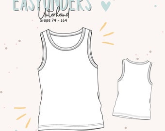 Easyunders / Unterhemd PDF Schnittmuster/ Sewing pattern / Easy Kids' Undershirt Pattern / Tanktop / Nähanleitung / nähen / sewing