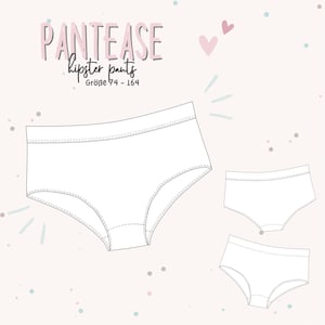 Pantease – PDF Schnittmuster für Mädchen Unterhose / Hipster Pants, Shorts / Sewing Pattern for Girls Briefs & Underwear / Nähen / Sewing