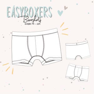 Easyboxers Boxershorts PDF Schnittmuster / Sewing Pattern für Jungen / Kids / Boys / Boxer Briefs / Unterhose nähen / Anfängerfreundlich