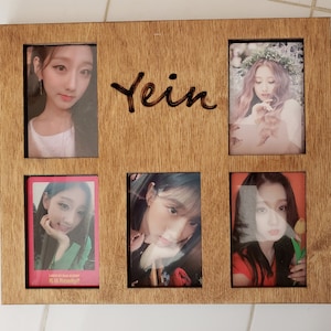 Laser cut custom wood photocard frame for 5 photocards
