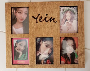 Laser cut custom wood photocard frame for 5 photocards