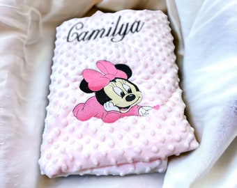 Blanket blanket baby birth girl personalized embroidery 100cm/80cm