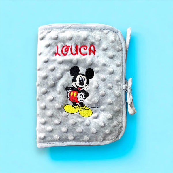 Minky Disney mickey gray health book cover