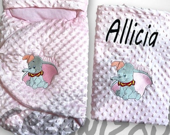 Nid d’ange et couverture bébé naissance dumbo Disney Personalisé broderie