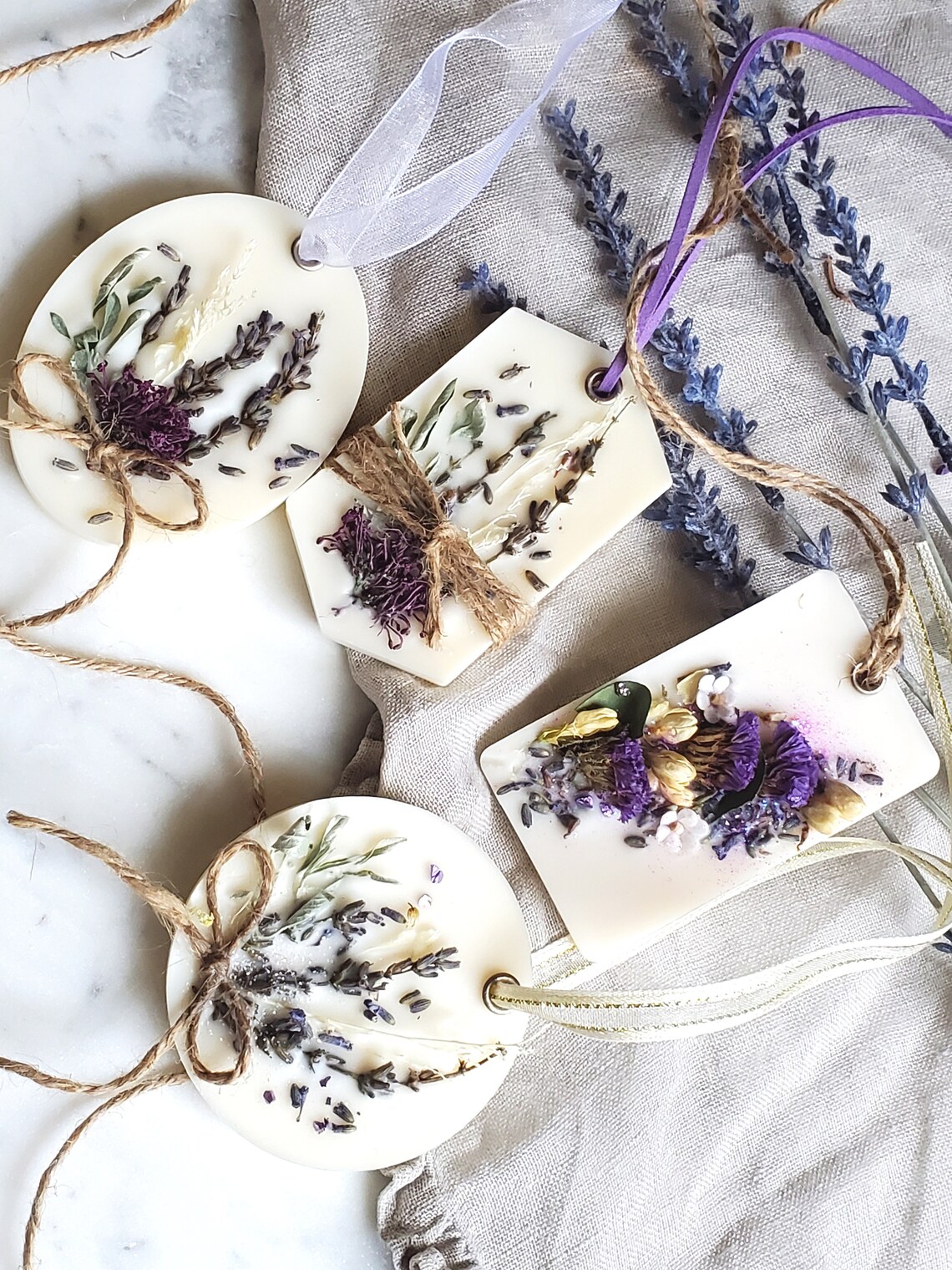 Botanical Aromatherapy Wax Tablet/lavender Sachet/ - Etsy