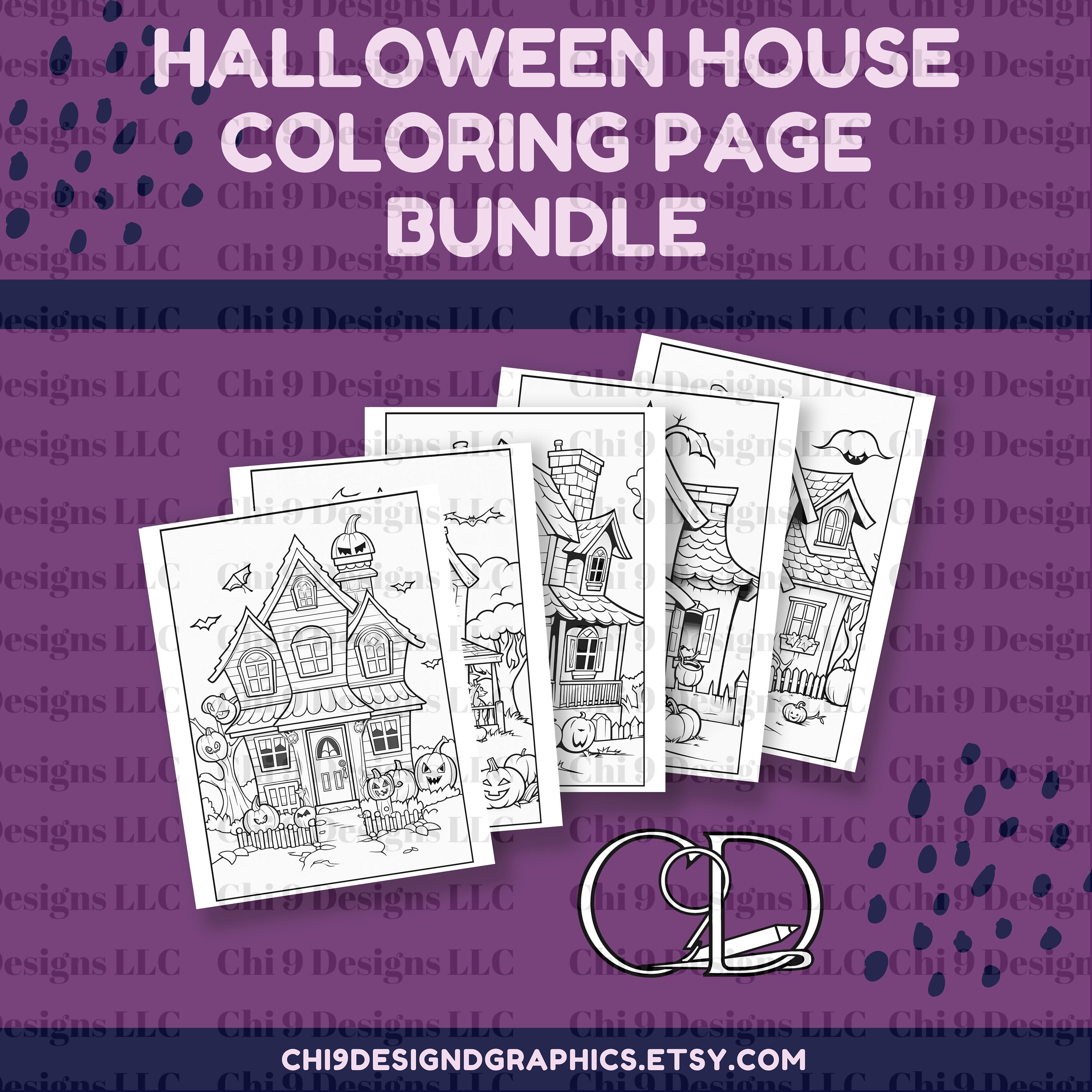 Halloween Coloring Pages Haunted House PDF Coloring Page Children