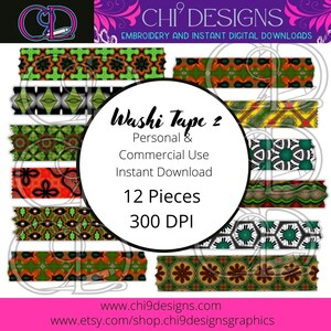 Digital Washi Tape Set 2, DPI 300, Planner Graphics, Washi Tape Clipart, Goodnotes, Notability, Clip Art, Precropped