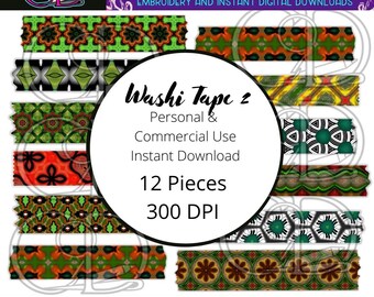 Digital Washi Tape Set 2, DPI 300, Planner Graphics, Washi Tape Clipart, Goodnotes, Notability, Clip Art, Precropped