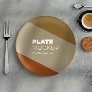PLATE Mockup, Semi-gloss Minimalist, Smart Object, PSD