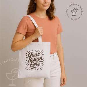 Tote Bag Mockup: Canvas Flat Bag PSD with Smart Object (Digital Download)