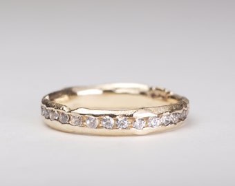 Eternity Diamond channel ring | 18k Recycled Gold Ethical Recycled Diamonds Channel Set alternative organic natural Wedding Ring Band