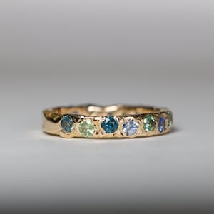Montana Sapphire Eternity Ring Minimal Engagement Ring Organic Gold ...