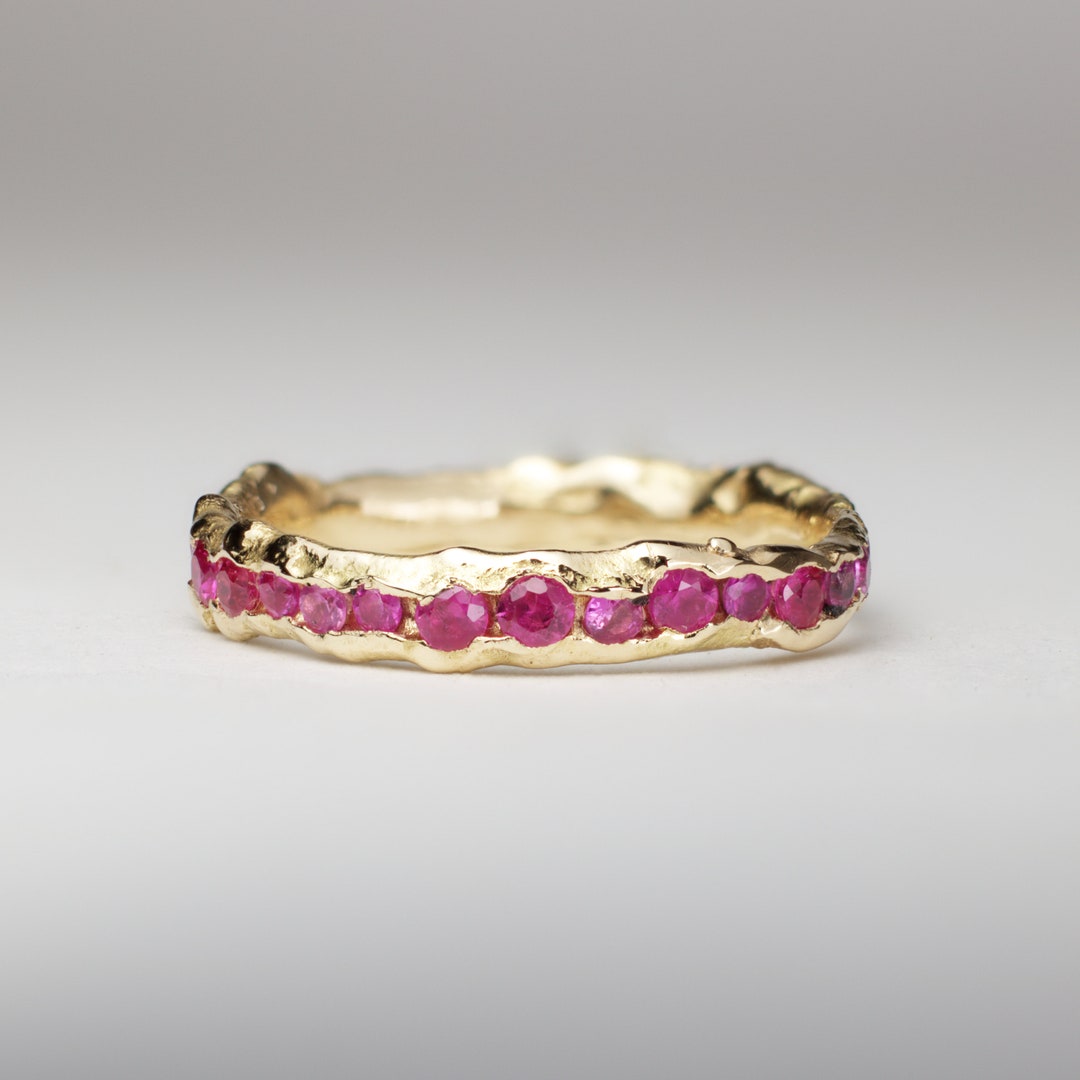 Ruby Eternity Ring in 18k Gold - Etsy