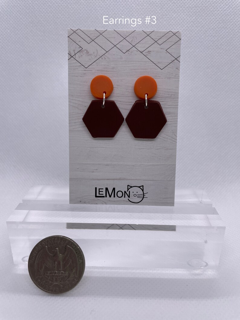 Orange/Brown Earrings & Necklace Earrings #3 only