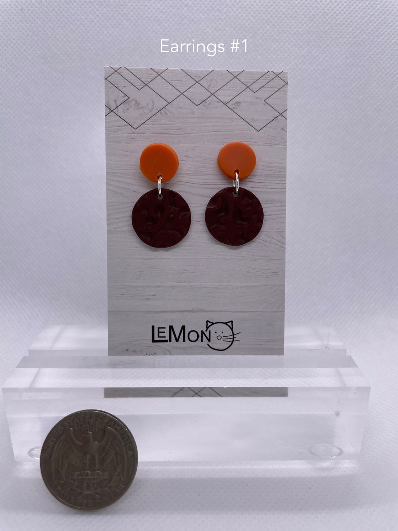 Orange/Brown Earrings & Necklace Earrings #1 only