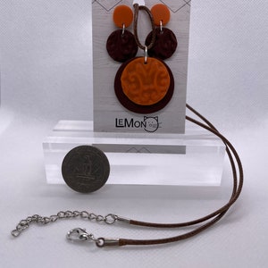 Orange/Brown Earrings & Necklace image 5