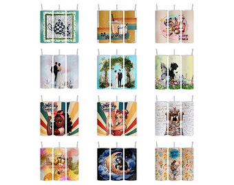 50 Pc. Ready To Press Tumbler Wrap Variety 304, Not A Digital Item, Tumbler Transfer, Print Transfer, 20 oz Skinny Tumbler Wrap,