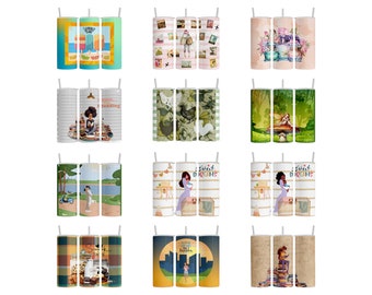 50 Pc. Ready To Press Tumbler Wrap Variety 305, Not A Digital Item,  Tumbler Transfer, Print Transfer, 20 oz Skinny Tumbler Wrap,