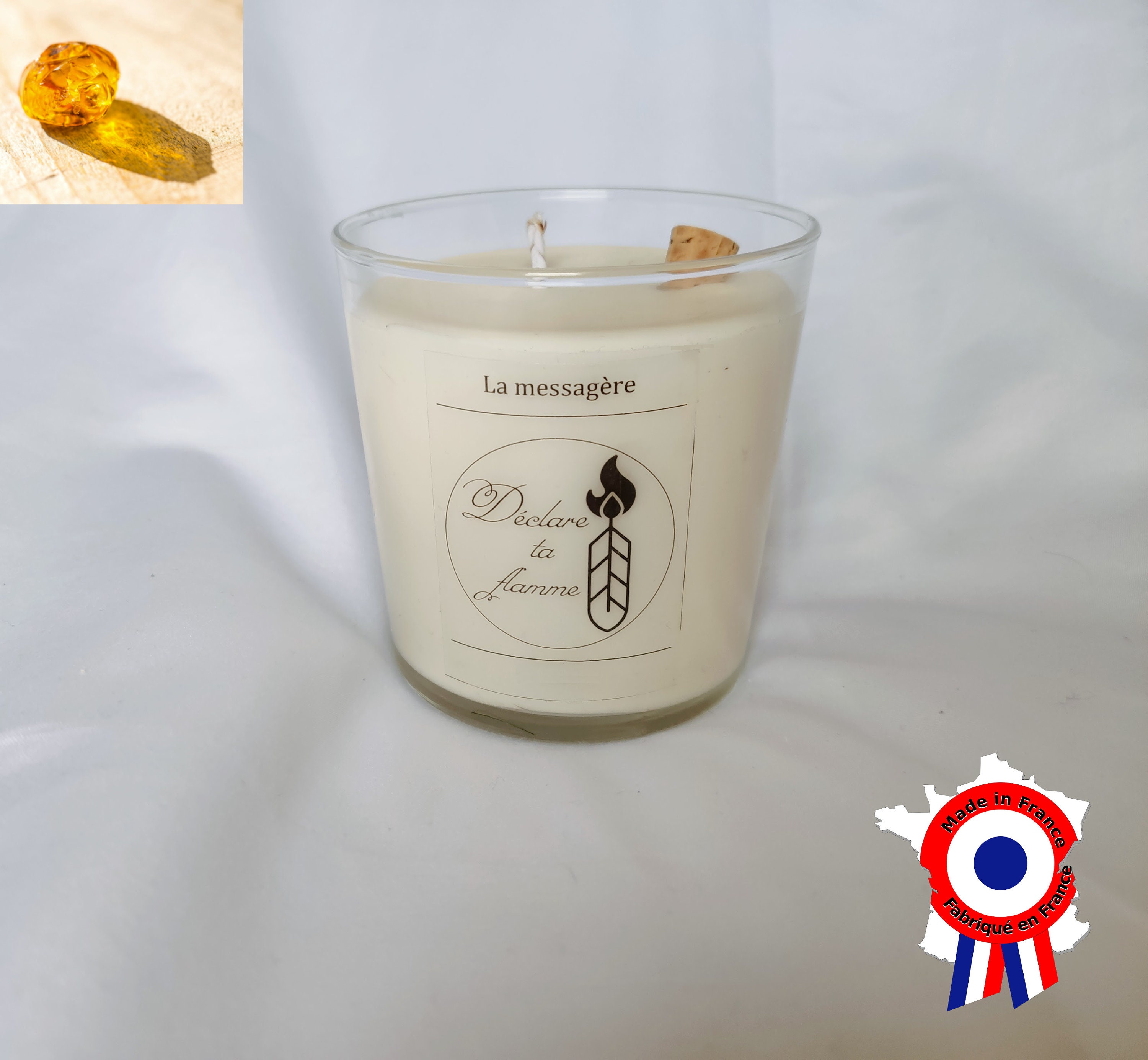 Bougie Personnalisée Unique , Message Personnel - La Messagère Ambre Fabriquée en France
