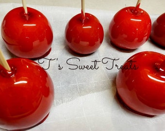 Traditional Red Hard Candy Apples (Please choose quantity from drop down box)