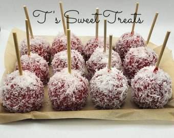 Traditional Red Hard Candy Apple with Coconut (Please choose quantity from drop down box)