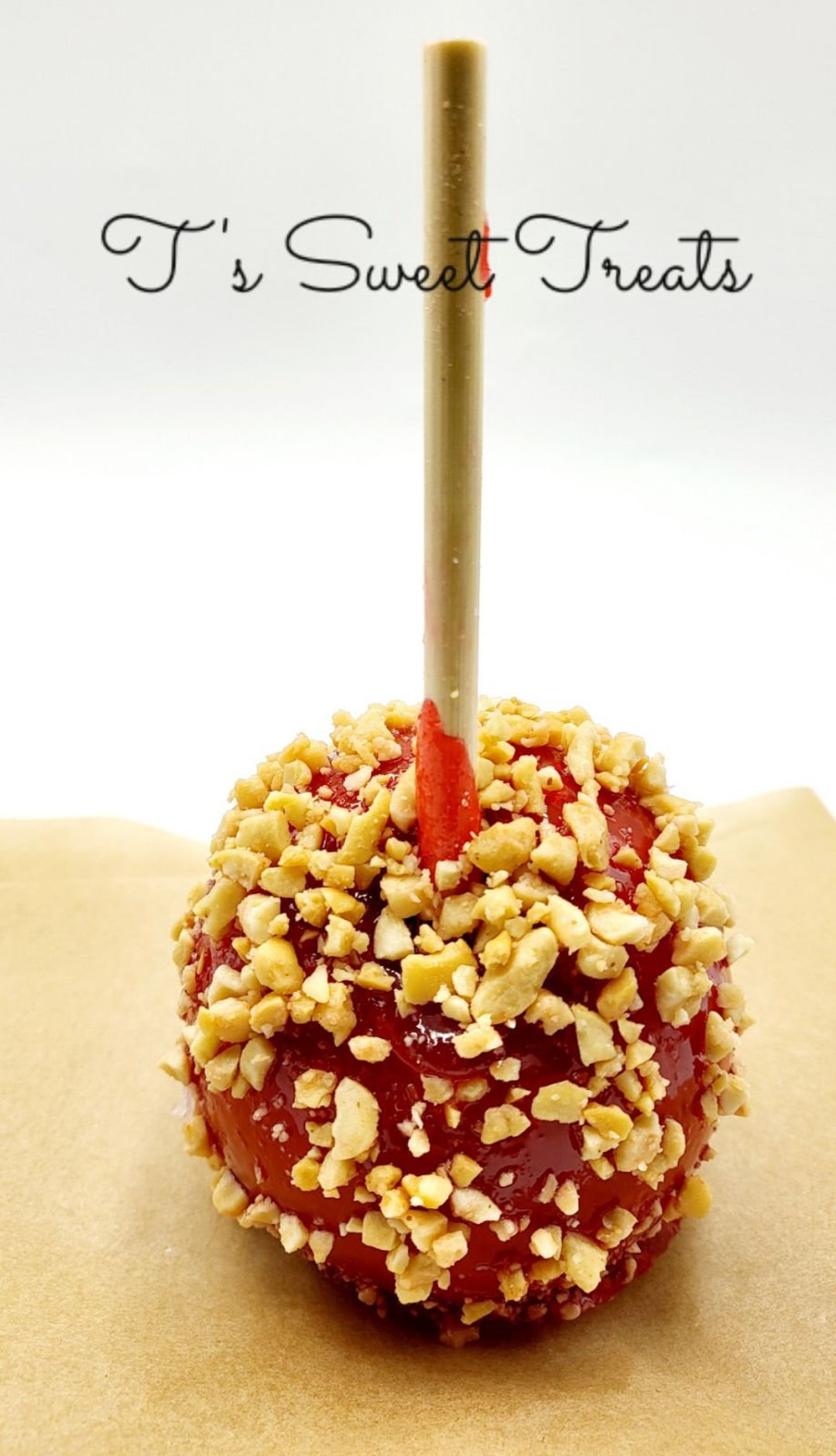 Traditional Red Hard Candy Apples W/ Peanuts please Choose Quantity