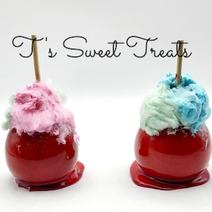Traditional Candy Apple w/Cotton Candy